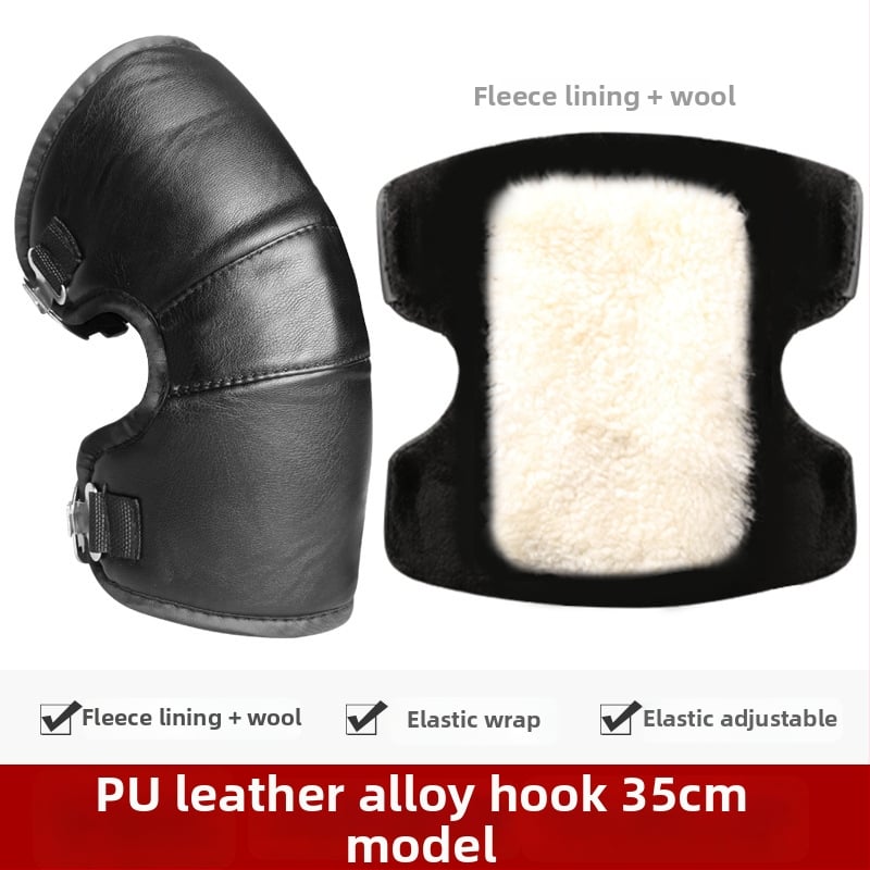 Унисекс наколенки за мотоциклет със вълнена подплата, ветроустойчива зимна защита за колоездене