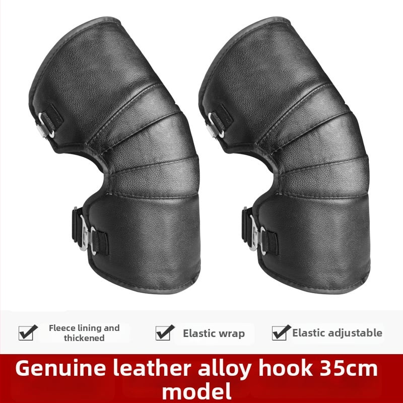 Унисекс наколенки за мотоциклет със вълнена подплата, ветроустойчива зимна защита за колоездене