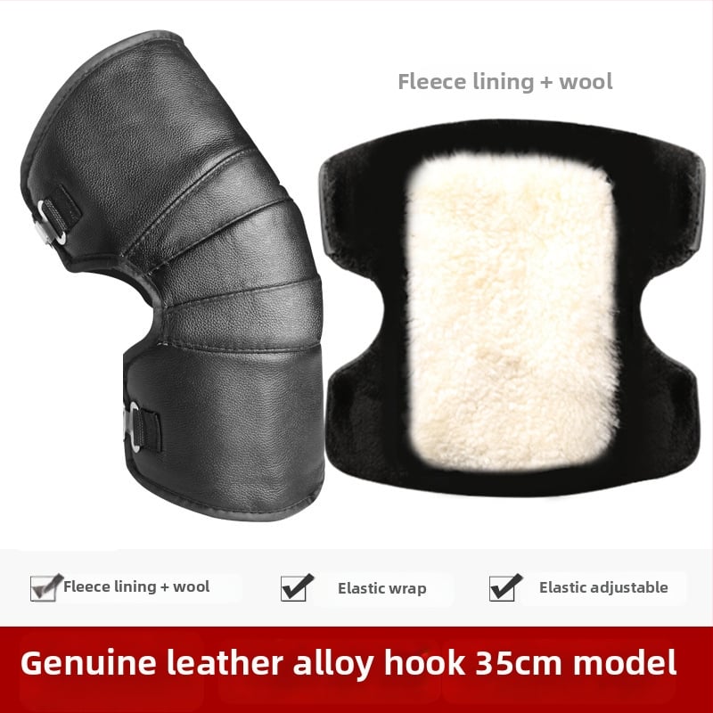 Унисекс наколенки за мотоциклет със вълнена подплата, ветроустойчива зимна защита за колоездене