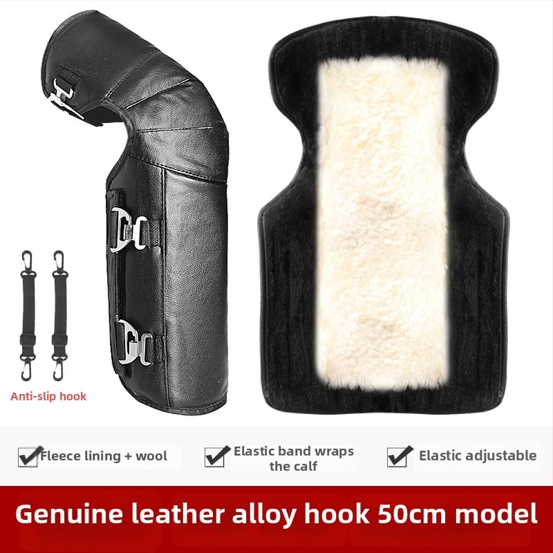 Унисекс наколенки за мотоциклет със вълнена подплата, ветроустойчива зимна защита за колоездене