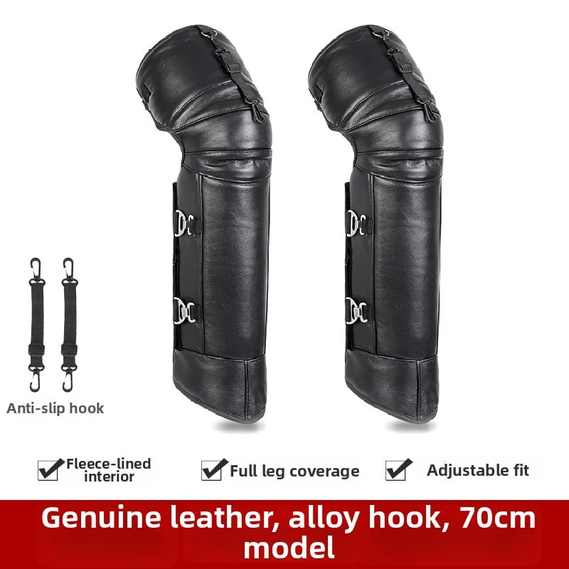 Унисекс наколенки за мотоциклет със вълнена подплата, ветроустойчива зимна защита за колоездене