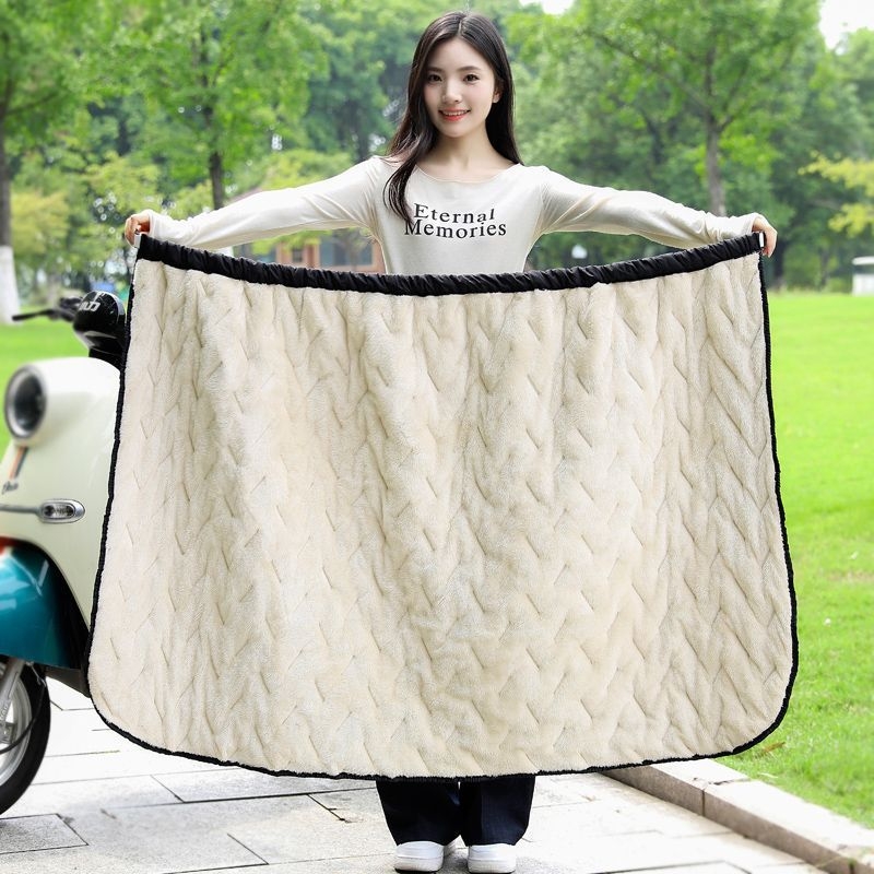 Женски крачни покрития за електрически велосипед, ветроустойчиви и водоустойчиви, дебело подплатени флис с пола за есенно‑зимно каране