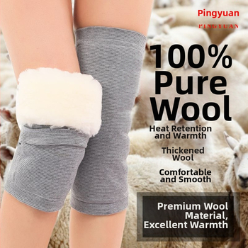 Коленни протектори с велкро от вълна за студено време – топлина от кашмирова смес, защита на коленете за мъже, жени и възрастни по време на колоездене (есен–зима, 2021)