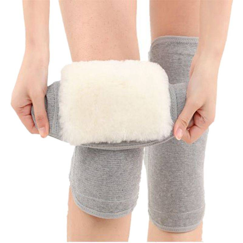 Коленни протектори с велкро от вълна за студено време – топлина от кашмирова смес, защита на коленете за мъже, жени и възрастни по време на колоездене (есен–зима, 2021)