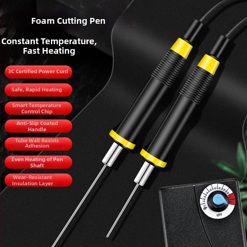 Ηλεκτρικό θερμαινόμενο μαχαίρι κοπής για αφρώδεις πλάκες και KT πλάκες (με πλαστικό χερούλι, 100–240V, για πυρογραφία και συγκόλληση)