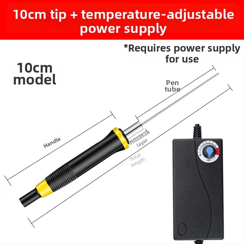 Ηλεκτρικό θερμαινόμενο μαχαίρι κοπής για αφρώδεις πλάκες και KT πλάκες (με πλαστικό χερούλι, 100–240V, για πυρογραφία και συγκόλληση)