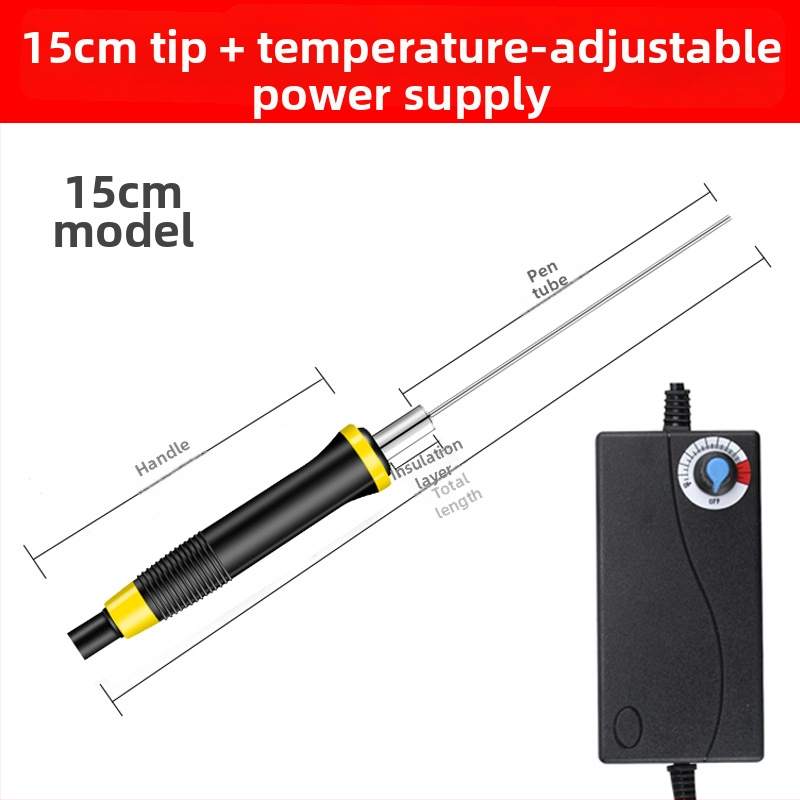 Ηλεκτρικό θερμαινόμενο μαχαίρι κοπής για αφρώδεις πλάκες και KT πλάκες (με πλαστικό χερούλι, 100–240V, για πυρογραφία και συγκόλληση)