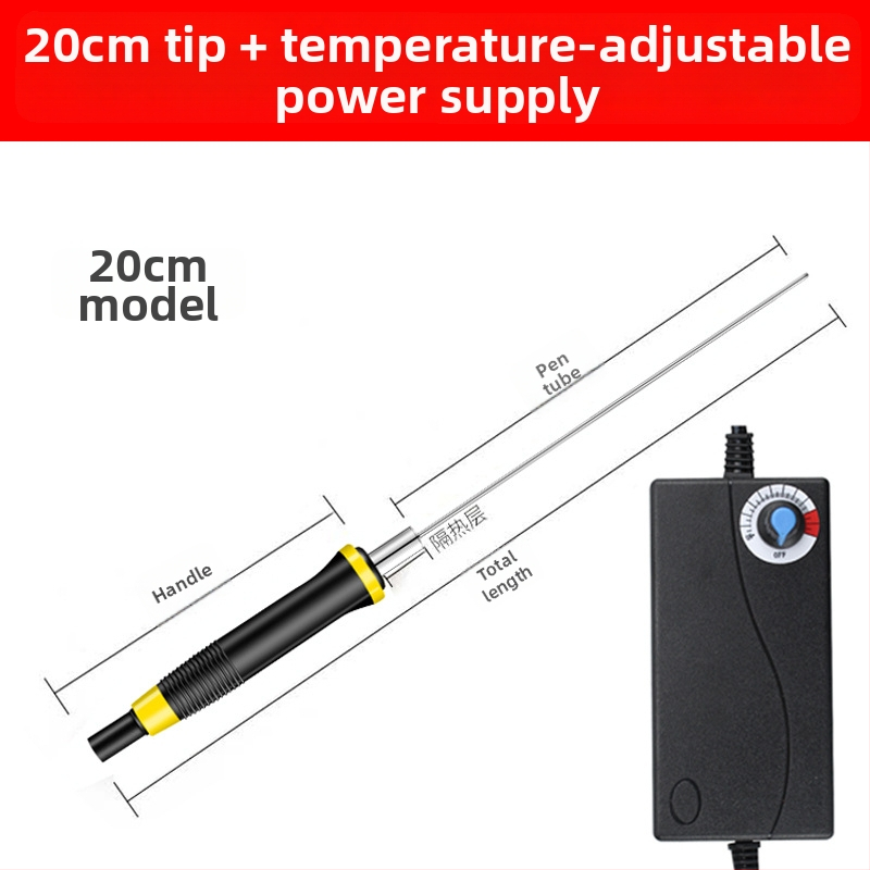 Ηλεκτρικό θερμαινόμενο μαχαίρι κοπής για αφρώδεις πλάκες και KT πλάκες (με πλαστικό χερούλι, 100–240V, για πυρογραφία και συγκόλληση)