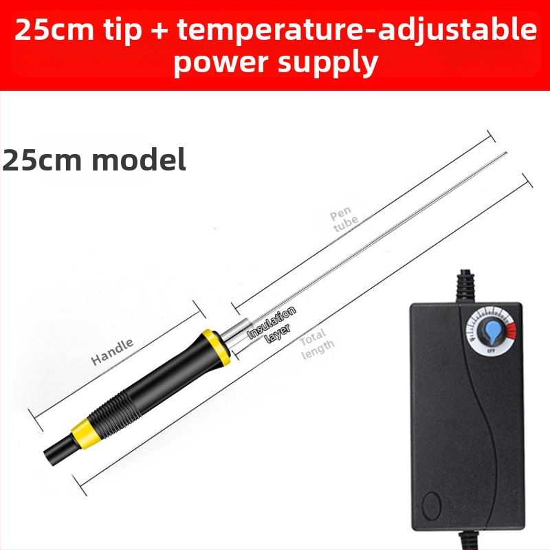 Ηλεκτρικό θερμαινόμενο μαχαίρι κοπής για αφρώδεις πλάκες και KT πλάκες (με πλαστικό χερούλι, 100–240V, για πυρογραφία και συγκόλληση)