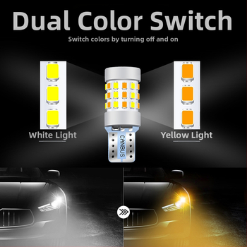 T10 LED pozicijos šviesa, dviejų spalvų, 42SMD, 12V, 0.18A, aviacinės klasės aliuminis