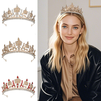 Kāzu diadēma, korejiska stila, cinka sakausējums, augstas kvalitātes kristālu Crystal Glass, modelis HG00150