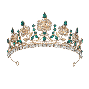 Kāzu diadēma, korejiska stila, cinka sakausējums, augstas kvalitātes kristālu Crystal Glass, modelis HG00150