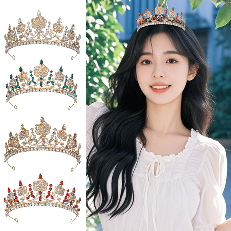 Kāzu diadēma, korejiska stila, cinka sakausējums, augstas kvalitātes kristālu Crystal Glass, modelis HG00150