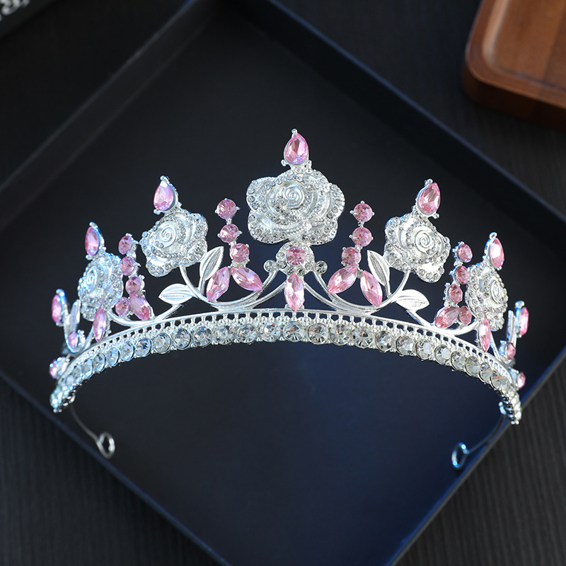 Kāzu diadēma, korejiska stila, cinka sakausējums, augstas kvalitātes kristālu Crystal Glass, modelis HG00150