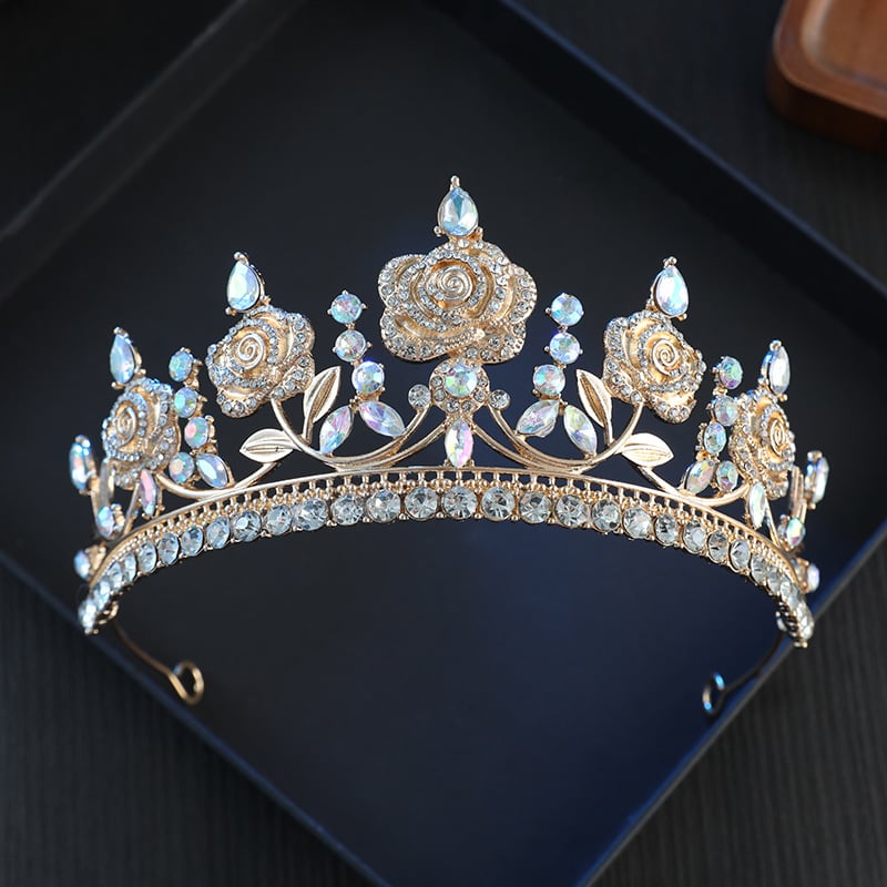 Kāzu diadēma, korejiska stila, cinka sakausējums, augstas kvalitātes kristālu Crystal Glass, modelis HG00150