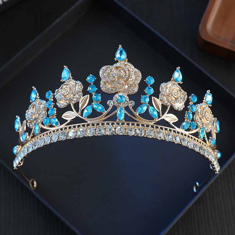 Kāzu diadēma, korejiska stila, cinka sakausējums, augstas kvalitātes kristālu Crystal Glass, modelis HG00150