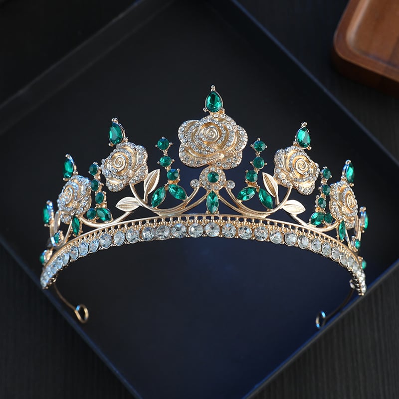 Kāzu diadēma, korejiska stila, cinka sakausējums, augstas kvalitātes kristālu Crystal Glass, modelis HG00150