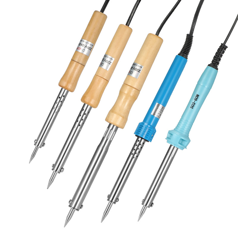 Κολλητήρι συγκόλλησης με ξύλινο χερούλι, εξωτερική θέρμανση, 60W, 220V, 480°C