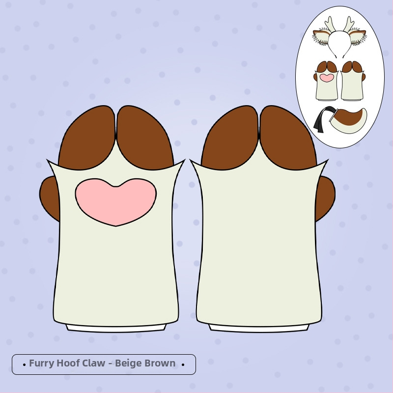 Karácsonyi agancsos fejpánt plüss fülekkel – cosplay kiegészítő, kézzel készített, textil anyag, rajzfilm-stílus, modell LELJFG01