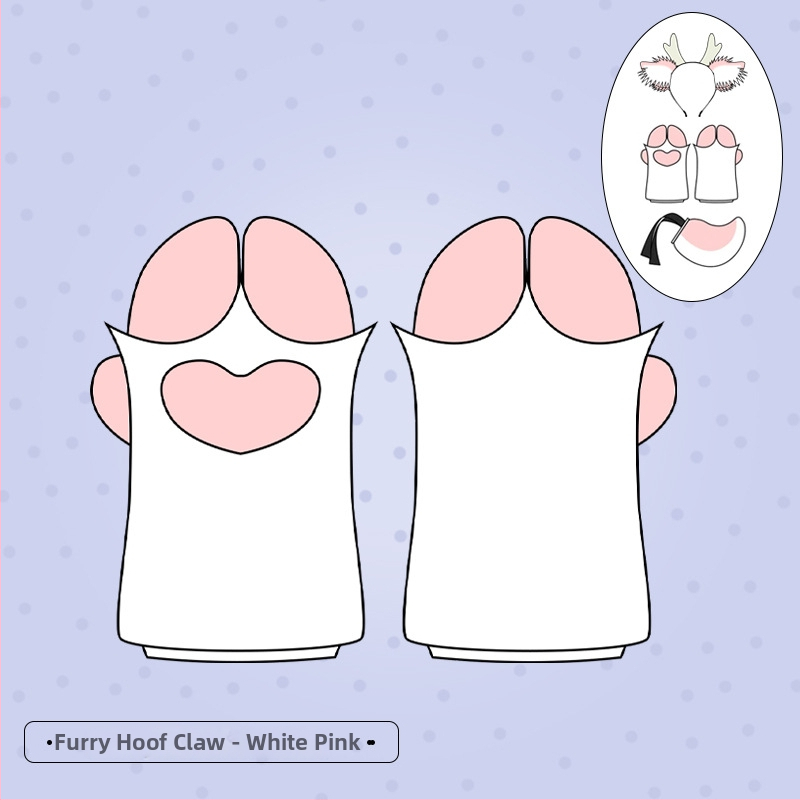 Karácsonyi agancsos fejpánt plüss fülekkel – cosplay kiegészítő, kézzel készített, textil anyag, rajzfilm-stílus, modell LELJFG01