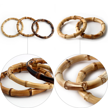 Кръгла бамбукова халка с реална бамбукова дръжка за тъкани чанти — аксесоари за багаж, солиден цвят, водоустойчива, изключително лек, разширяваща се