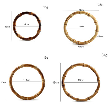 Кръгла бамбукова халка с реална бамбукова дръжка за тъкани чанти — аксесоари за багаж, солиден цвят, водоустойчива, изключително лек, разширяваща се