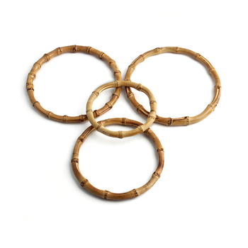 Кръгла бамбукова халка с реална бамбукова дръжка за тъкани чанти — аксесоари за багаж, солиден цвят, водоустойчива, изключително лек, разширяваща се