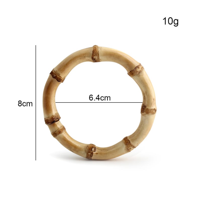 Кръгла бамбукова халка с реална бамбукова дръжка за тъкани чанти — аксесоари за багаж, солиден цвят, водоустойчива, изключително лек, разширяваща се