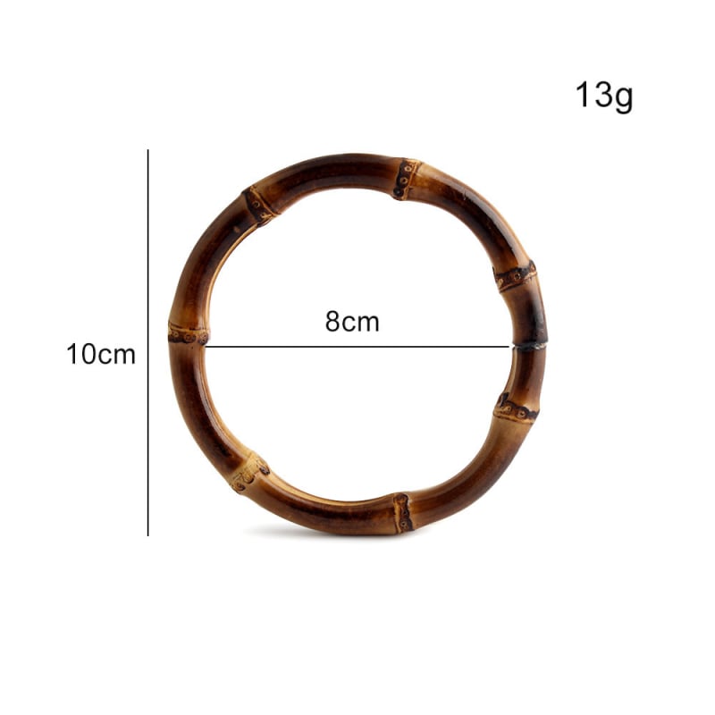 Кръгла бамбукова халка с реална бамбукова дръжка за тъкани чанти — аксесоари за багаж, солиден цвят, водоустойчива, изключително лек, разширяваща се