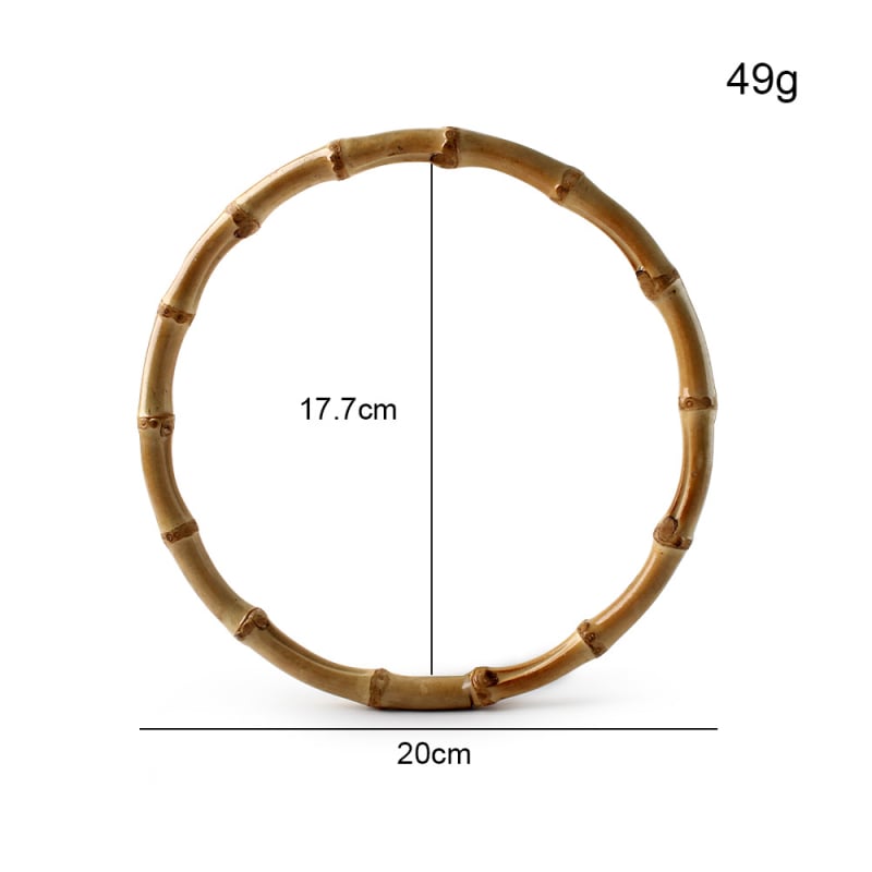 Кръгла бамбукова халка с реална бамбукова дръжка за тъкани чанти — аксесоари за багаж, солиден цвят, водоустойчива, изключително лек, разширяваща се