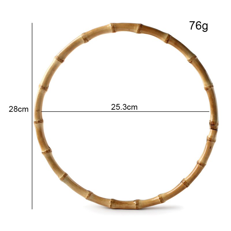 Кръгла бамбукова халка с реална бамбукова дръжка за тъкани чанти — аксесоари за багаж, солиден цвят, водоустойчива, изключително лек, разширяваща се