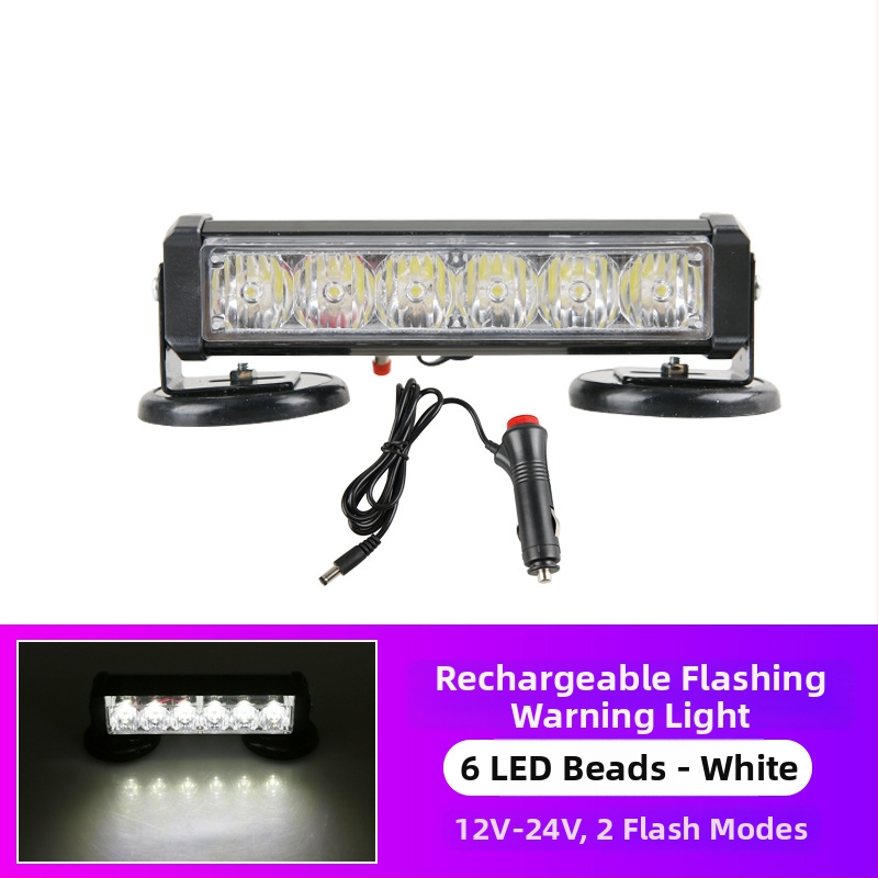 Įkraunama LED lubų magnetiniu tvirtinimu šviestu transporto priemonėms, 12–24V įspėjamoji šviesa