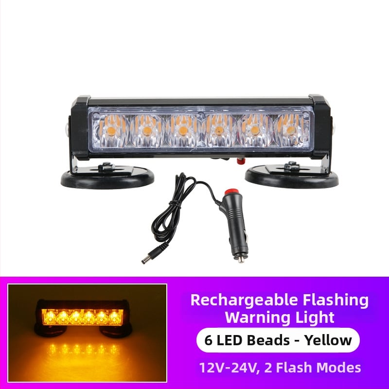 Įkraunama LED lubų magnetiniu tvirtinimu šviestu transporto priemonėms, 12–24V įspėjamoji šviesa