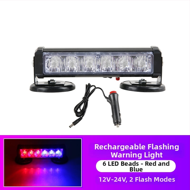 Įkraunama LED lubų magnetiniu tvirtinimu šviestu transporto priemonėms, 12–24V įspėjamoji šviesa