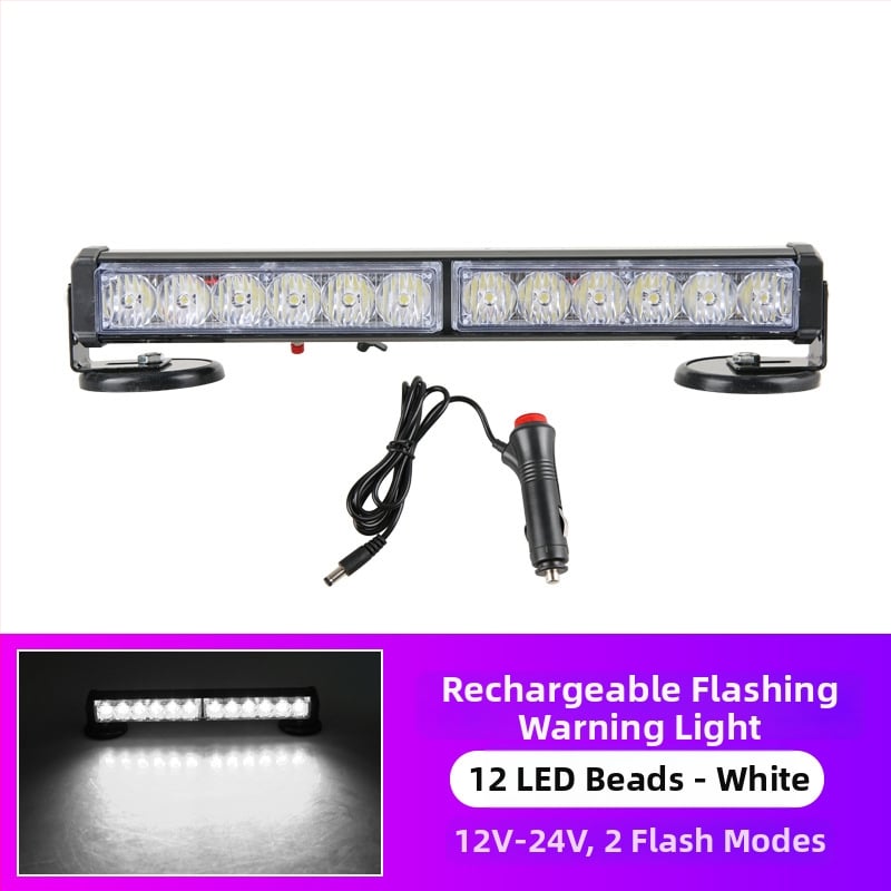 Įkraunama LED lubų magnetiniu tvirtinimu šviestu transporto priemonėms, 12–24V įspėjamoji šviesa
