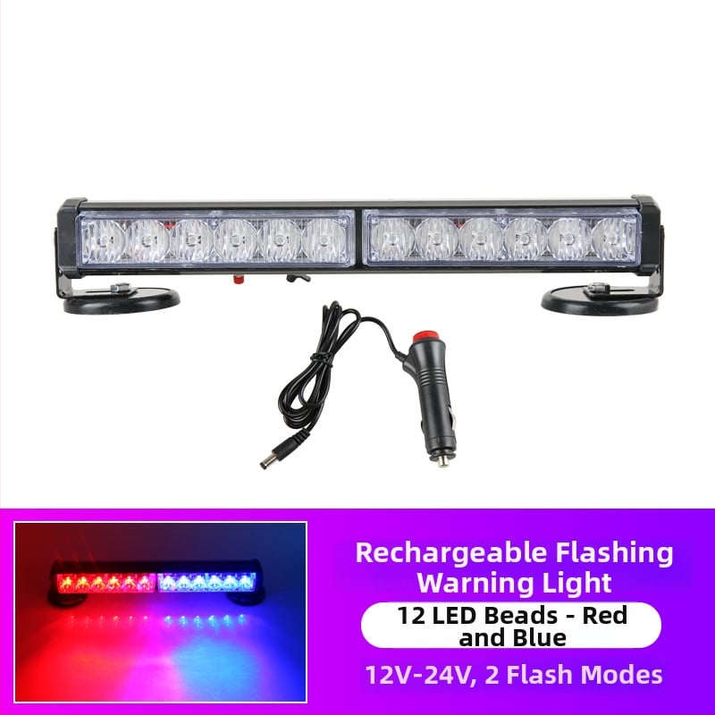 Įkraunama LED lubų magnetiniu tvirtinimu šviestu transporto priemonėms, 12–24V įspėjamoji šviesa