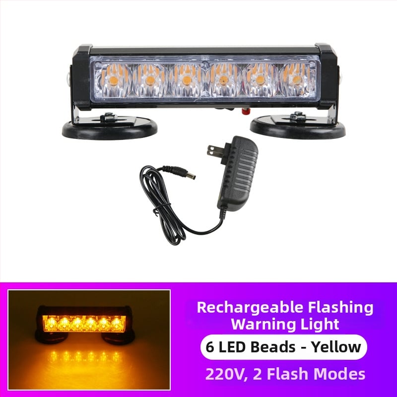 Įkraunama LED lubų magnetiniu tvirtinimu šviestu transporto priemonėms, 12–24V įspėjamoji šviesa