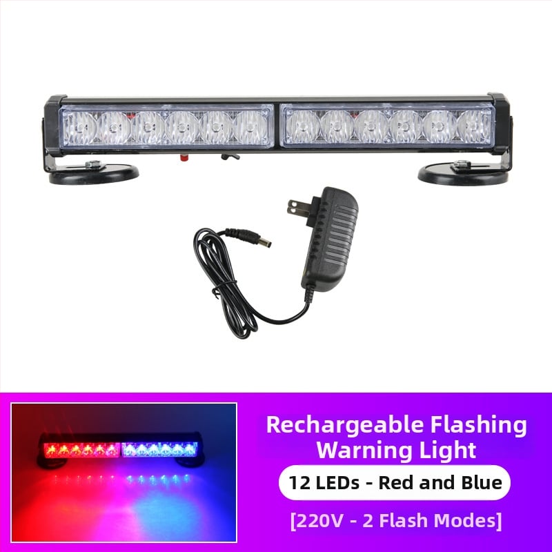 Įkraunama LED lubų magnetiniu tvirtinimu šviestu transporto priemonėms, 12–24V įspėjamoji šviesa