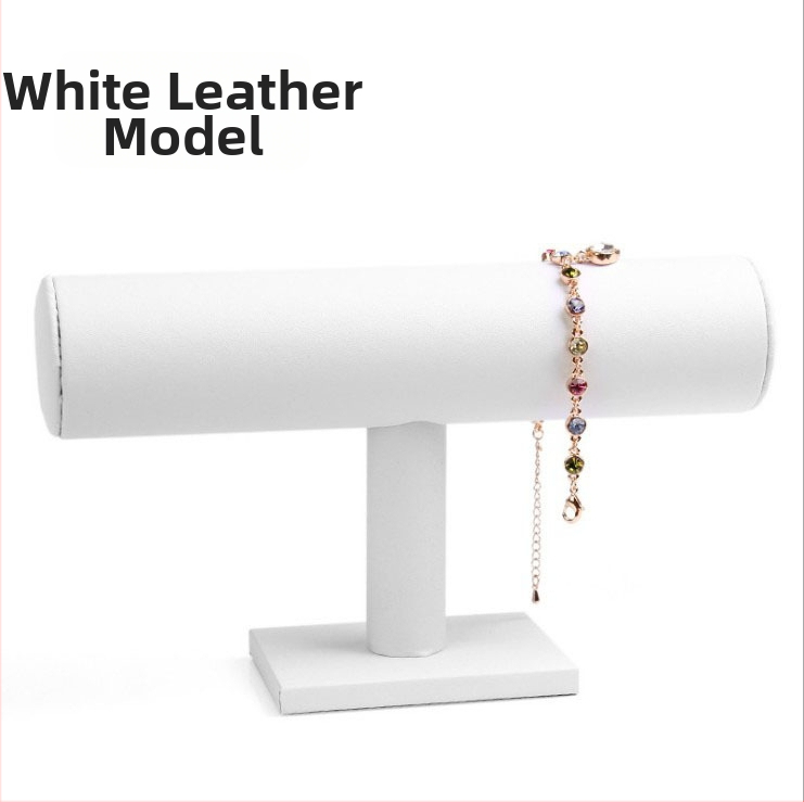 Fából készült háromszintes ékszerkiállító állvány I-alakú tervezéssel, Nordic stílus, velúr burkolat