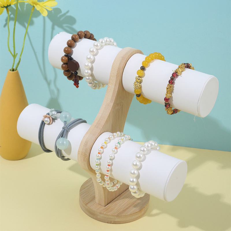 Raft de afișaj pentru brățări, stocare cu cristal, TPR, dublu nivel, stil girly, iarna 2025