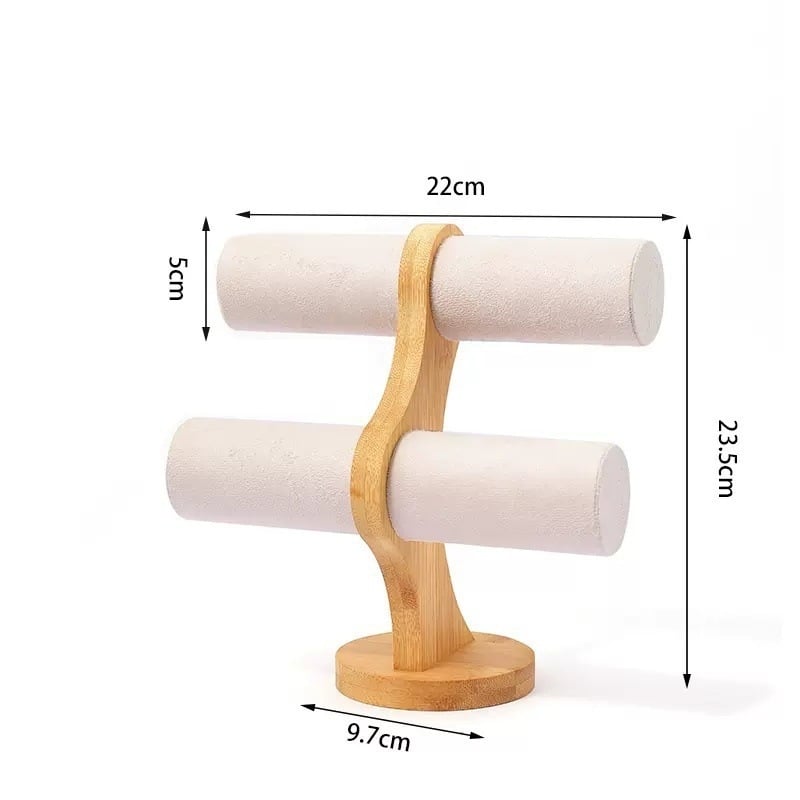 Raft de afișaj pentru brățări, stocare cu cristal, TPR, dublu nivel, stil girly, iarna 2025