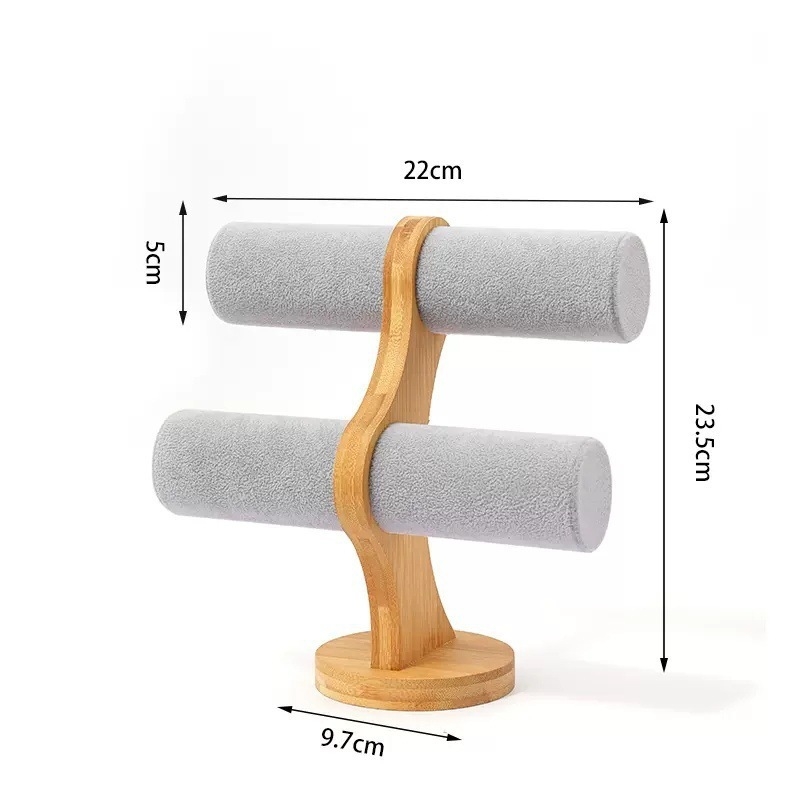 Raft de afișaj pentru brățări, stocare cu cristal, TPR, dublu nivel, stil girly, iarna 2025