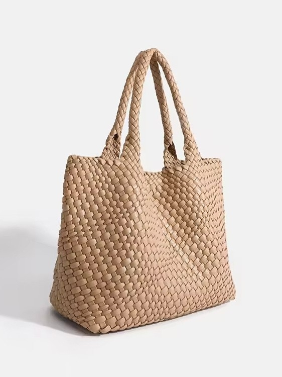 Geantă tote din nylon, simplitate urbană, formă verticală pătrată, închidere cu cataramă magnetică, buzunar pentru telefon