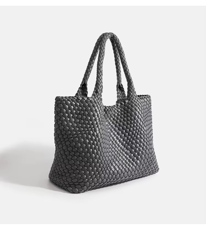 Geantă tote din nylon, simplitate urbană, formă verticală pătrată, închidere cu cataramă magnetică, buzunar pentru telefon