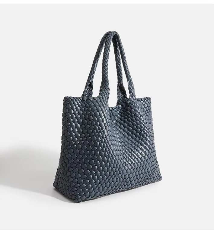 Geantă tote din nylon, simplitate urbană, formă verticală pătrată, închidere cu cataramă magnetică, buzunar pentru telefon