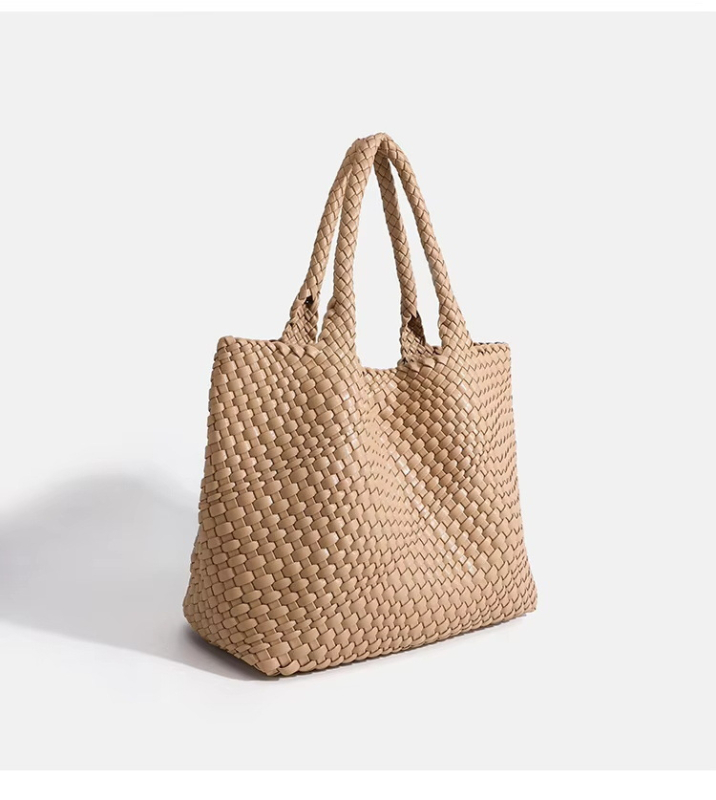 Geantă tote din nylon, simplitate urbană, formă verticală pătrată, închidere cu cataramă magnetică, buzunar pentru telefon