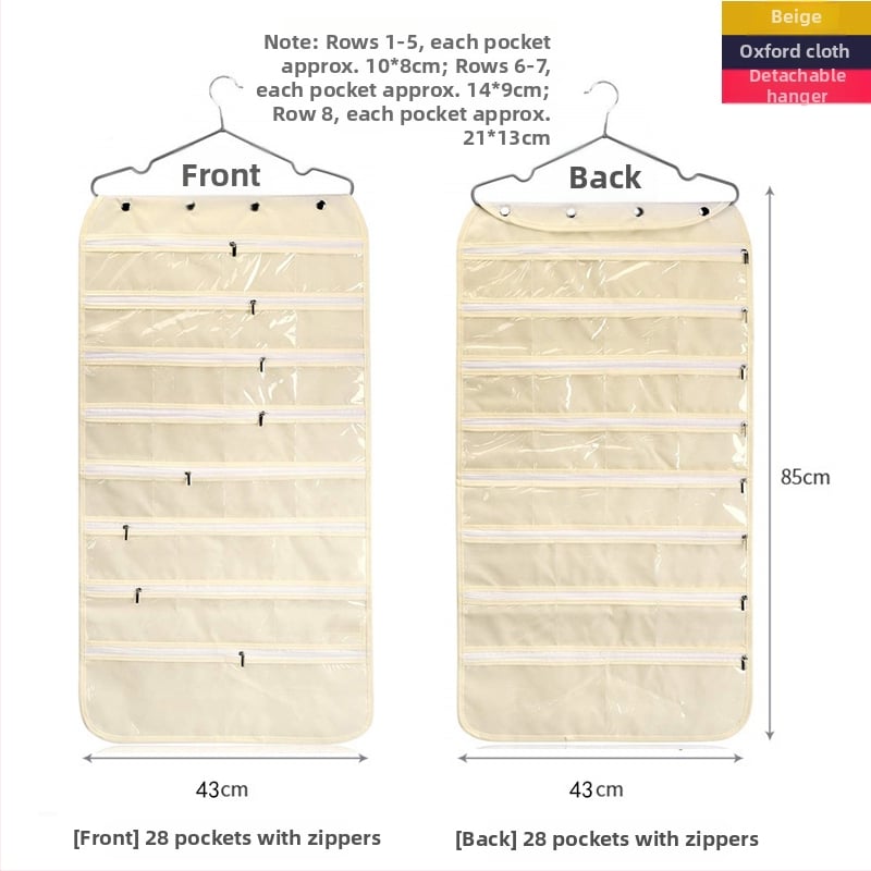 Ékszer tároló táska oxidáció elleni védelemmel, átlátszó panel, szerelés szükséges