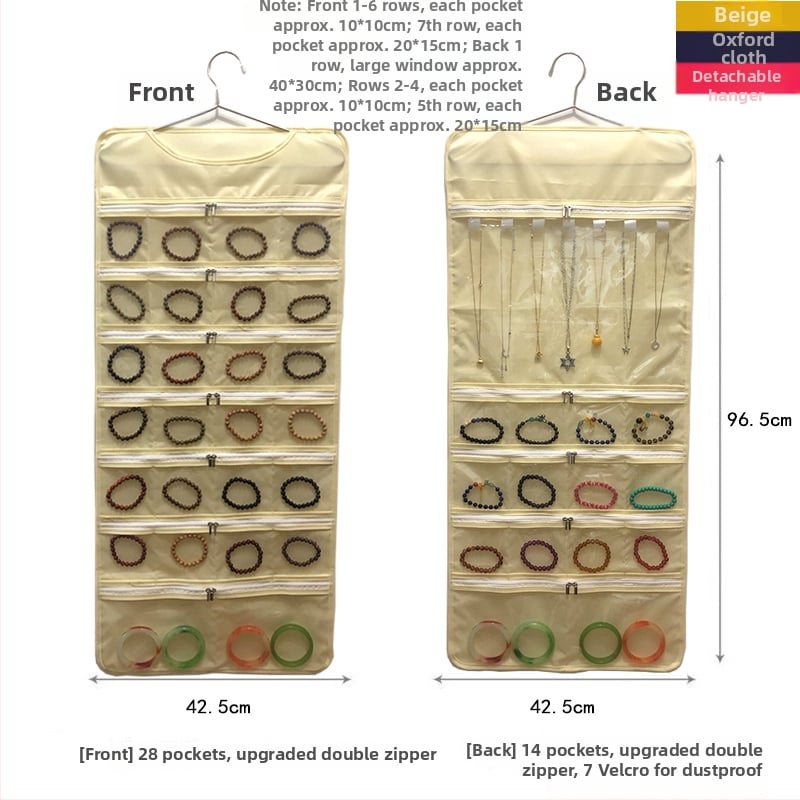 Ékszer tároló táska oxidáció elleni védelemmel, átlátszó panel, szerelés szükséges