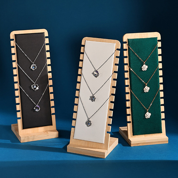 Fából készült nyaklánc kiállító állvány, asztali ékszer rendező, hordozható egyszintes