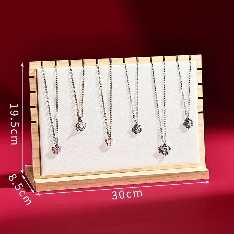 Fából készült nyaklánc kiállító állvány, asztali ékszer rendező, hordozható egyszintes